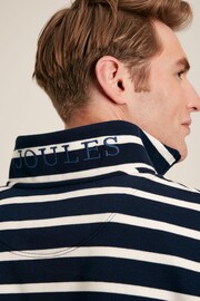 Alistair Navy/White Quarter Zip Cotton Sweatshirt - Image 5 of 6
