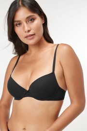 Black/White/Pastel Rose Nude Pad Plunge Cotton Blend Ultimate Comfort Bras 3 Pack A-E - Image 2 of 7
