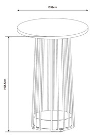 Grey Linear Marble Effect Side Table - Image 3 of 6