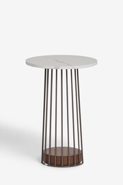 Grey Linear Marble Effect Side Table - Image 6 of 6