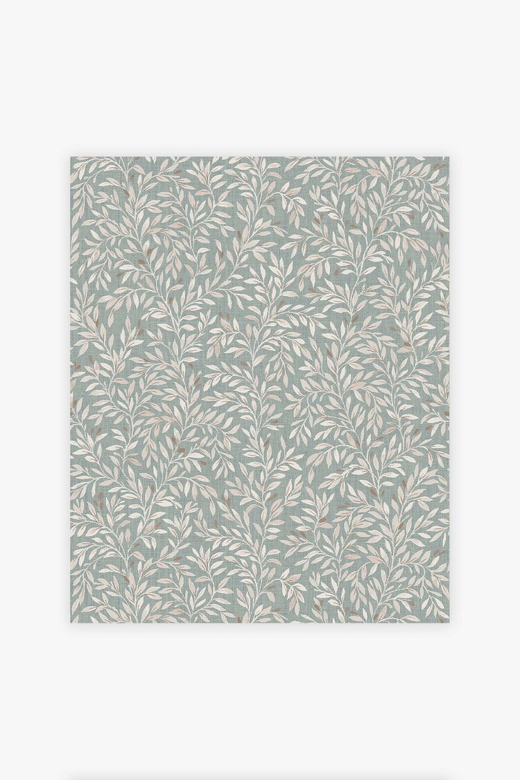 Papel pintado de 10 m con diseño de hojas y florecillas - Imagen 2 de 4