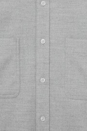 Twin-Pocket Button-Through Overshirt in Soft Grey Melange - Image 7 of 7