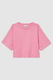 13-14 yrs Cotton Oversized Short-Sleeve T-Shirt in Bright Pink - Image 1 of 4