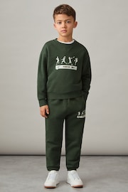 9-13 yrs Cotton-Blend Varsity Sweatshirt in Pine Green - Image 3 of 4