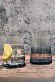 Anton Studio Designs Set of 2 Smoke Empire DOF Set of 2 Short Tumbler Glasses - Image 1 of 4