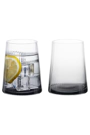 Anton Studio Designs Set of 2 Smoke Empire DOF Set of 2 Short Tumbler Glasses - Image 3 of 4