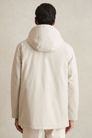 Hooded Zip-Through Padded Jacket in Stone - Image 6 of 8