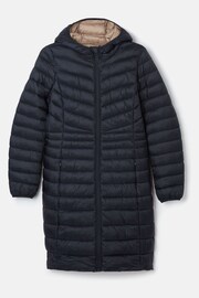 Kenley Navy Showerproof Long Padded Coat with Hood - Image 6 of 6