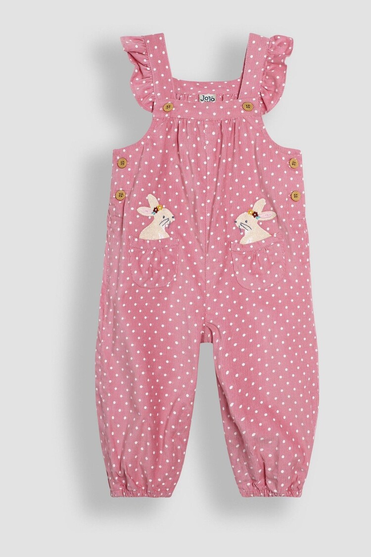 Rose Pink Bunny Appliqué Cord Dungarees & Top Set - Image 2 of 6