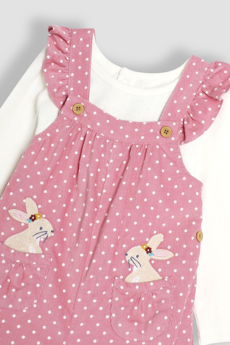 Rose Pink Bunny Appliqué Cord Dungarees & Top Set - Image 6 of 6
