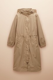 Hensley Tan Brown Waterproof Longline Coat with Packable Hood - Image 11 of 11