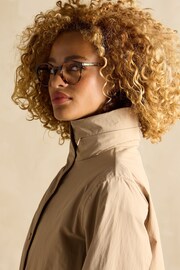 Hensley Tan Brown Waterproof Longline Coat with Packable Hood - Image 5 of 11