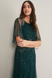 Phase Eight Grey Lumi Short Tulle Beaded Dress - Image 5 of 7