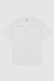 Cotton Jersey Buttoned Shirt in White - Image 2 of 6