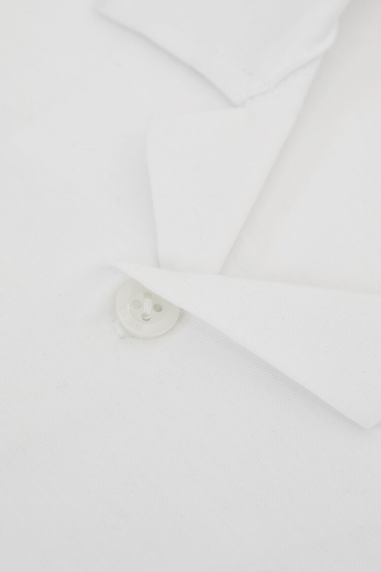 Cotton Jersey Buttoned Shirt in White - Image 6 of 6