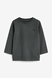 Charcoal Grey Long Sleeve Plain T-Shirt (3mths-7yrs) - Image 1 of 2