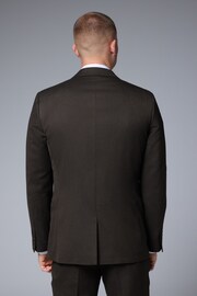 Brown Slim Fit Textured Suit Jacket - Image 3 of 5