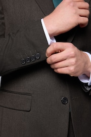 Brown Slim Fit Textured Suit Jacket - Image 5 of 5
