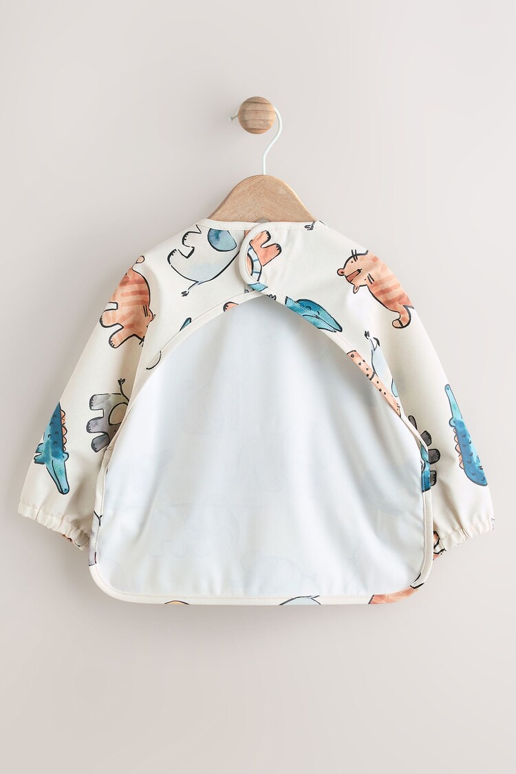 Neutral Safari Animals Baby Weaning And Feeding Sleeved Bib - Image 2 of 7