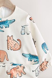Neutral Safari Animals Baby Weaning And Feeding Sleeved Bib - Image 3 of 7