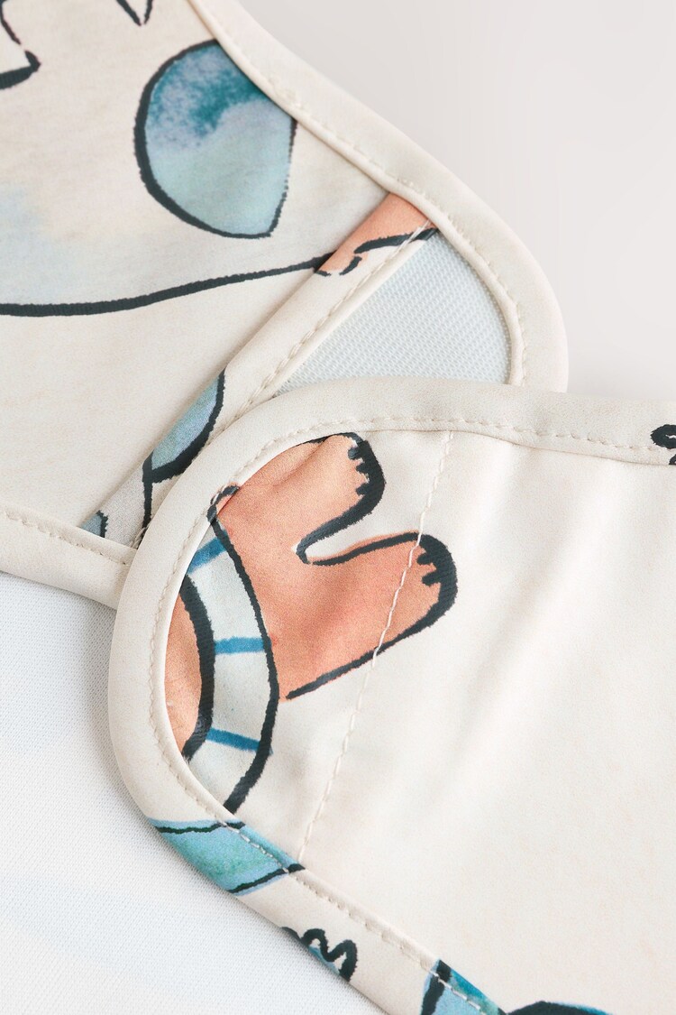 Neutral Safari Animals Baby Weaning And Feeding Sleeved Bib - Image 7 of 7