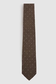 Textured Silk Blend Polka Dot Tie in Dark Tobacco - Image 1 of 5