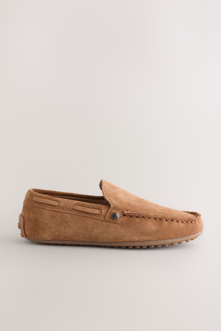 Suede Tan Brown Standard Fit (F) Loafers - Image 2 of 5