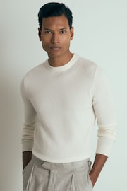 Atelier Cashmere Crew-Neck Jumper in White - Image 1 of 6