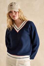 Varsity Navy Embroidered Sweatshirt - Image 1 of 7
