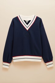 Varsity Navy Embroidered Sweatshirt - Image 7 of 7