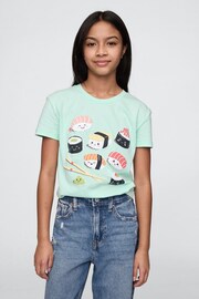 Green Sushi Graphic Short Sleeve Crew Neck T-Shirt (4-13yrs) - Image 1 of 4