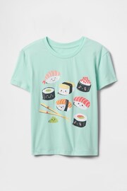 Green Sushi Graphic Short Sleeve Crew Neck T-Shirt (4-13yrs) - Image 3 of 4