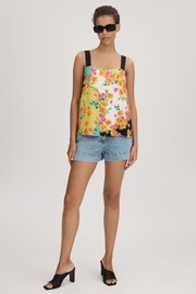 Florere Printed Square Neck Cami in Multi - Image 3 of 6