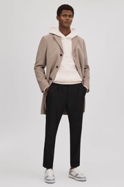 Casual Fit Cotton Hoodie in Off White - Image 3 of 6