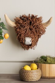 Voyage Maison Highland Cow Willow Wooden Sculpture - Image 1 of 2
