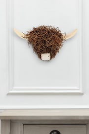 Voyage Maison Highland Cow Willow Wooden Sculpture - Image 2 of 2