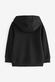 Black Plain Zip Through Hoodie (3-16yrs) - Image 2 of 4