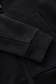 Black Plain Zip Through Hoodie (3-16yrs) - Image 4 of 4