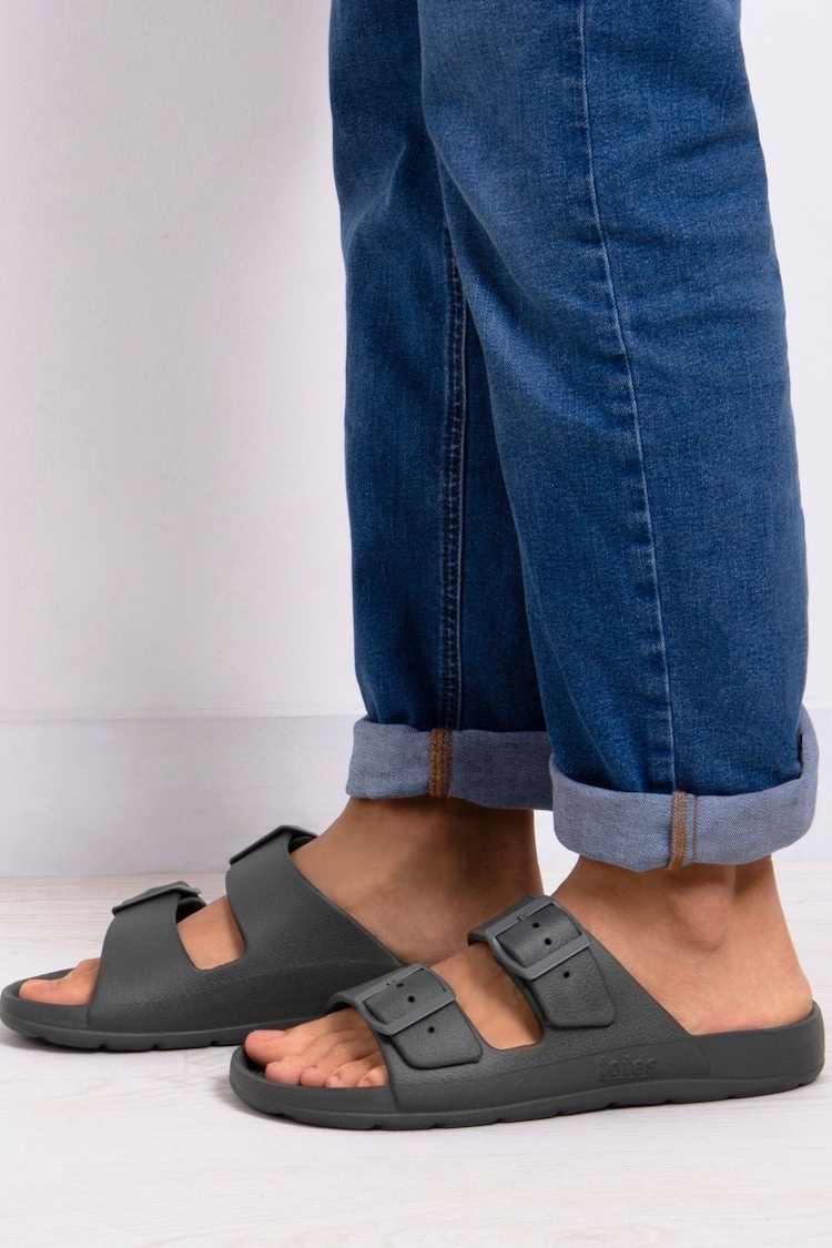 Totes Grey Solbounce Mens Adjustable Double Buckle Slides - Image 1 of 5