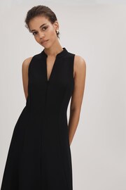 Florere Zip Front Midi Dress in Black - Image 3 of 6