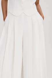 Florere Pleated Wide Leg Trousers in Ivory - Image 4 of 7