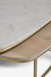 Light Grey Marble Mango Wood Nest of 2 Coffee Table Nest - Image 3 of 10