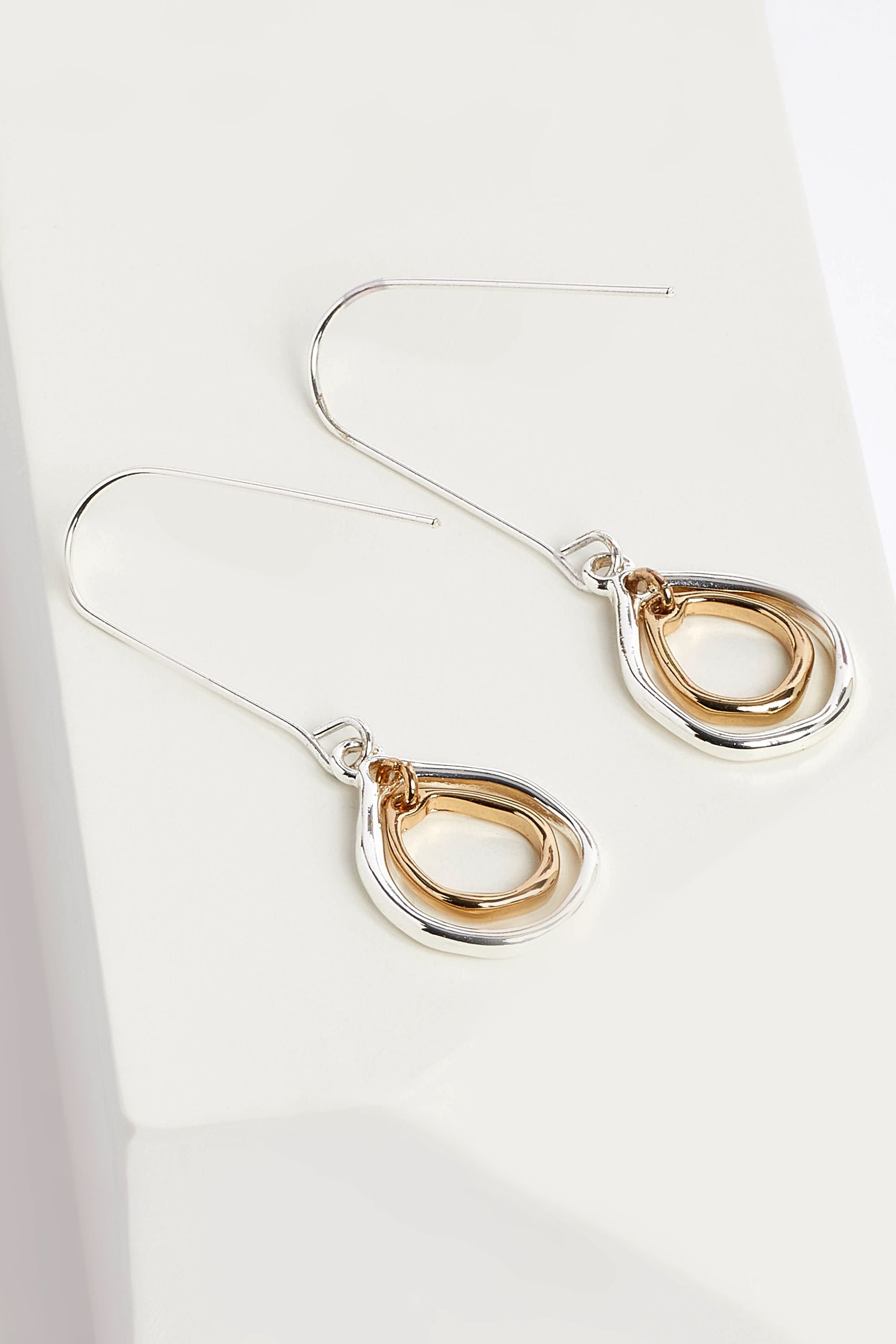 Gold and silver dangle earrings hot sale