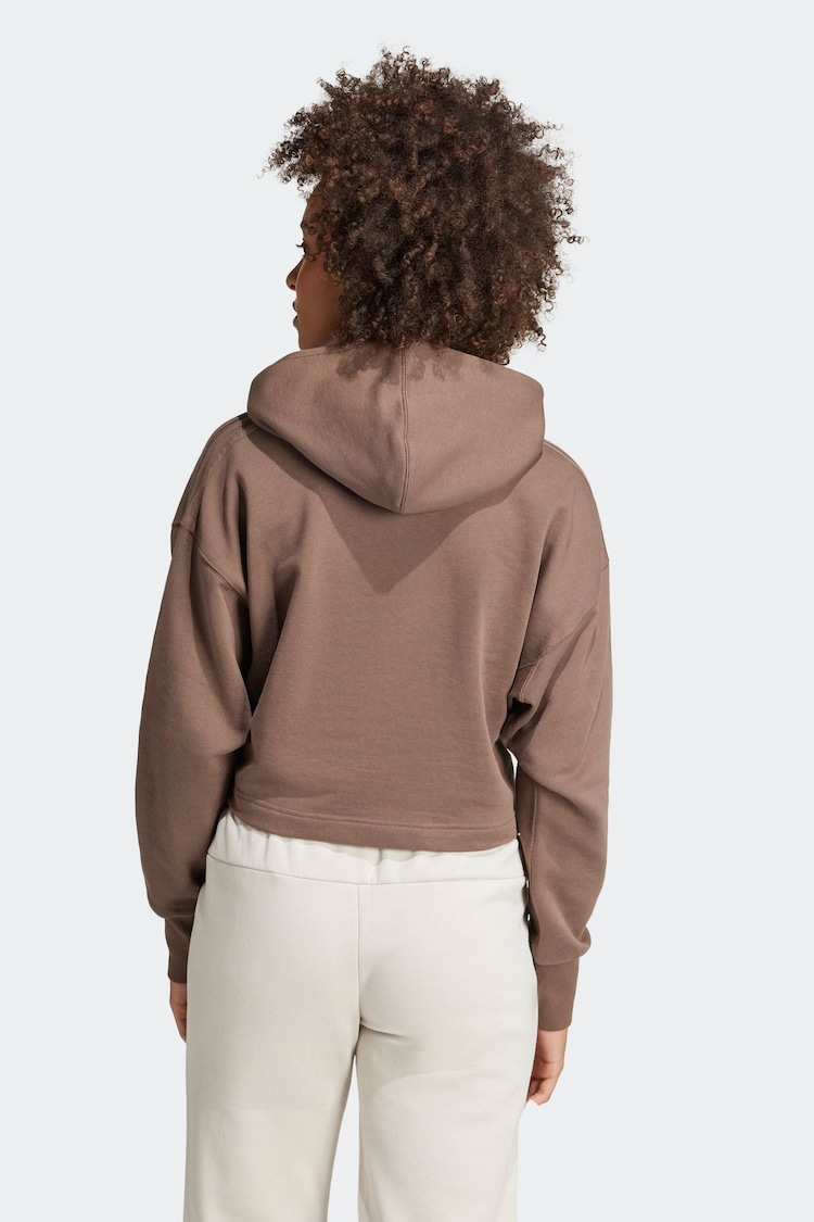 adidas Brown ALL SZN Crop Hoodie - Image 2 of 7