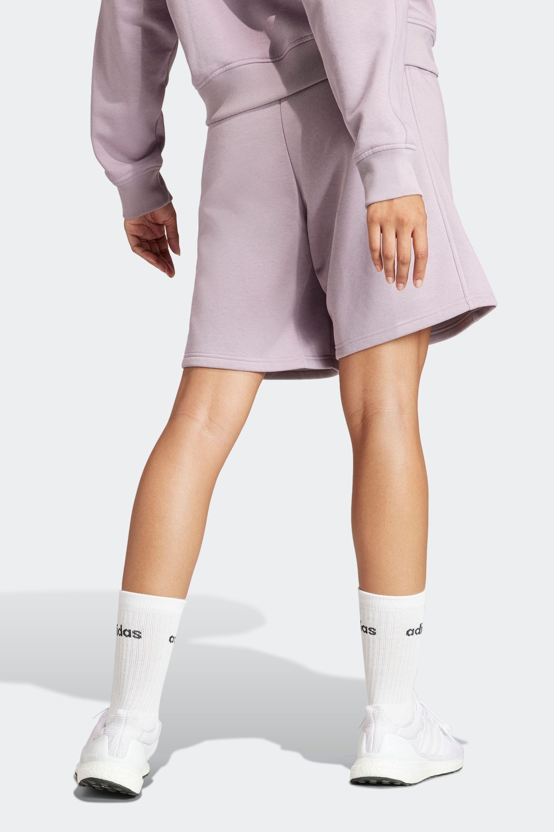adidas Purple Sportswear All Szn Fleece Shorts - Image 2 of 6