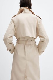 Mango Brown Double-Button Trench Coat - Image 5 of 8