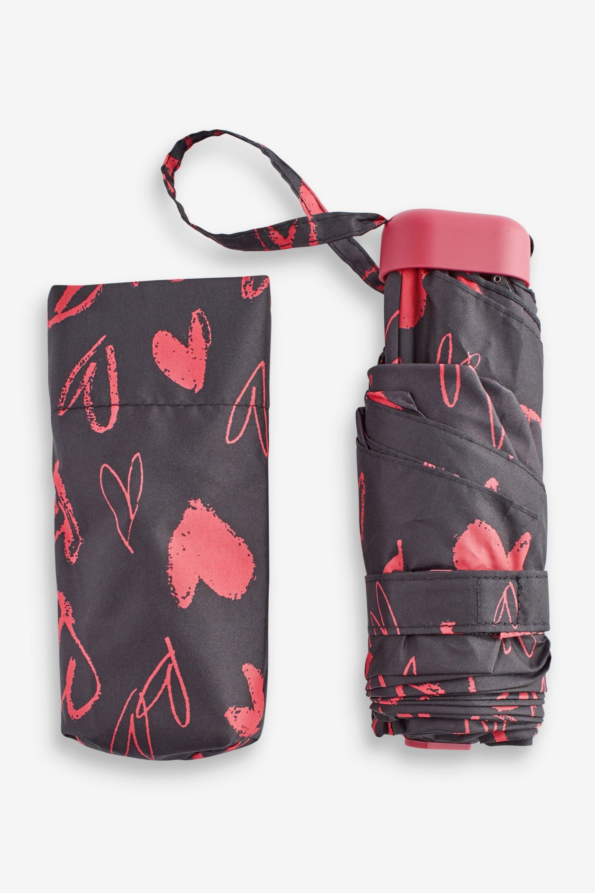 Black/Red Compact Umbrella - Image 3 of 3
