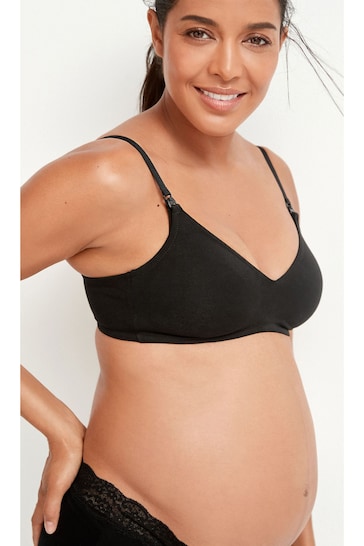 Buy Black/White/Nude Non Pad Non Wire Nursing Cotton Blend Bras 3 Pack from  the Next UK online shop