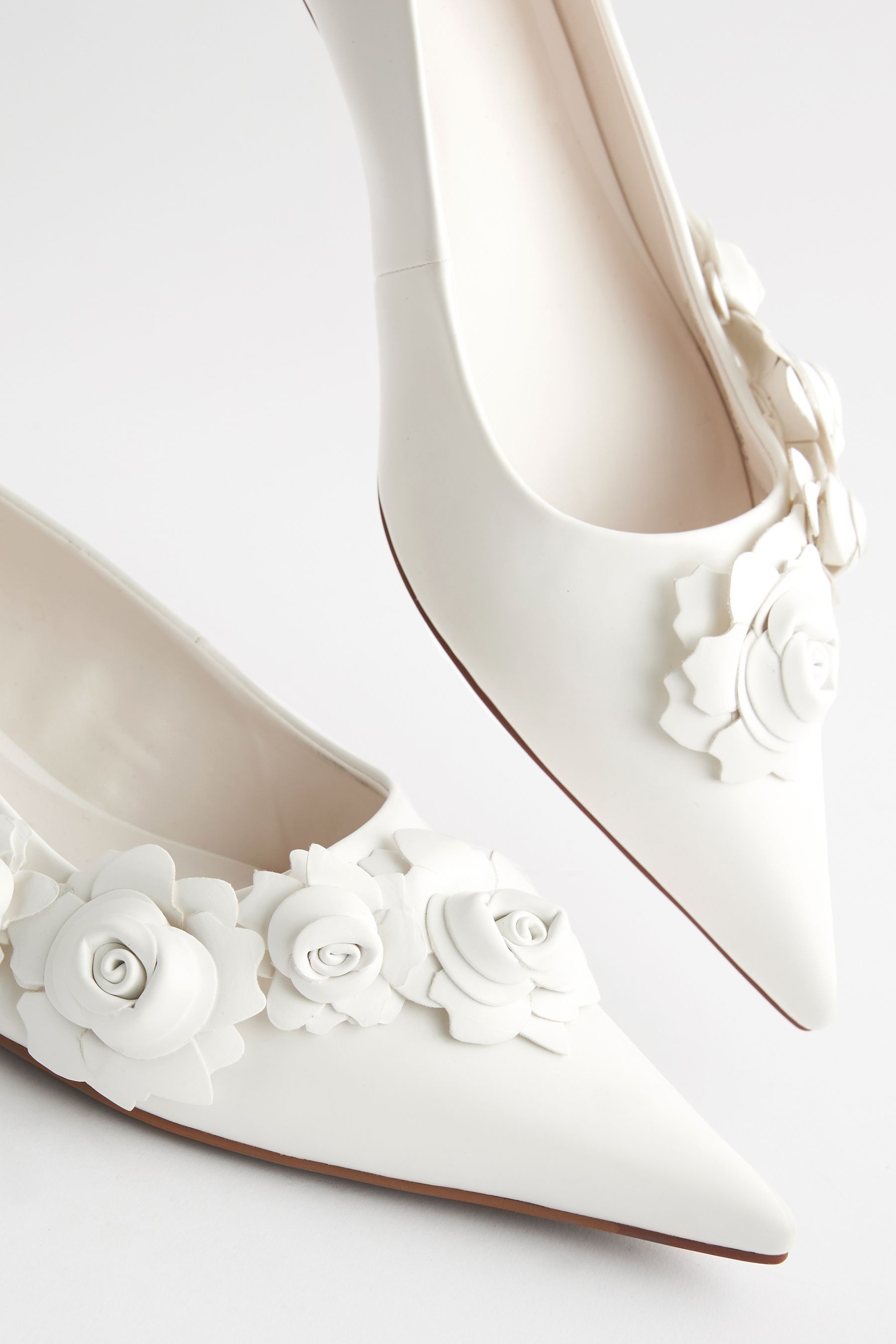 White kitten heel court shoes hot sale