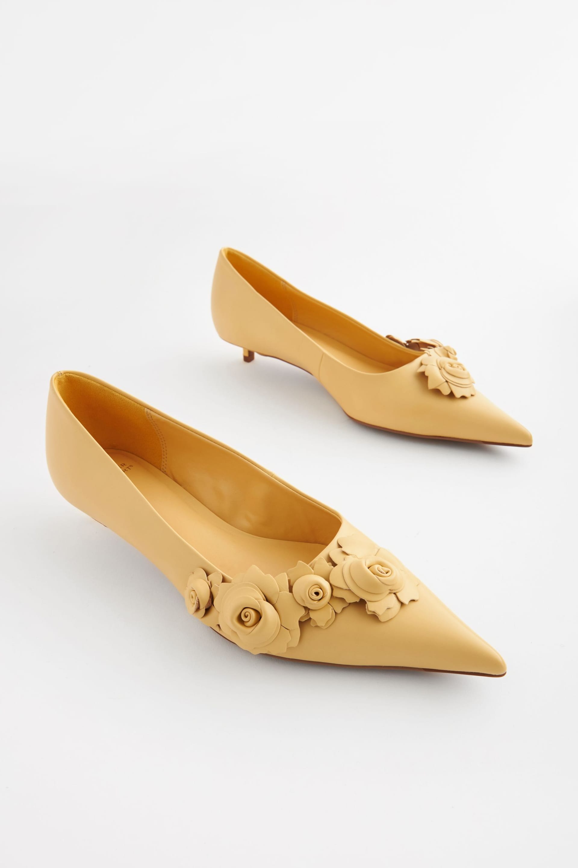 Yellow Forever Comfort® Corsage Kitten Heel Court Shoes - Image 2 of 6